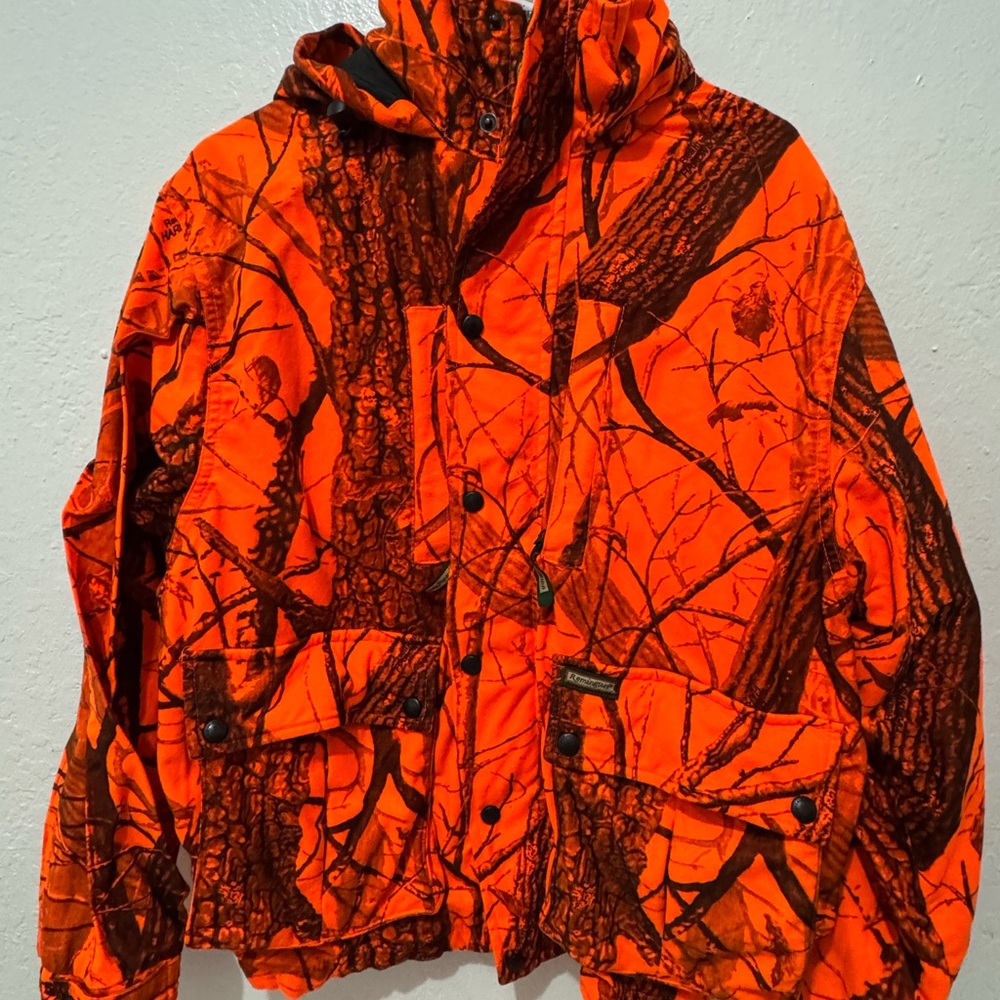 Remington Men’s Camouflage Puffer Jacket - Orange and Brown